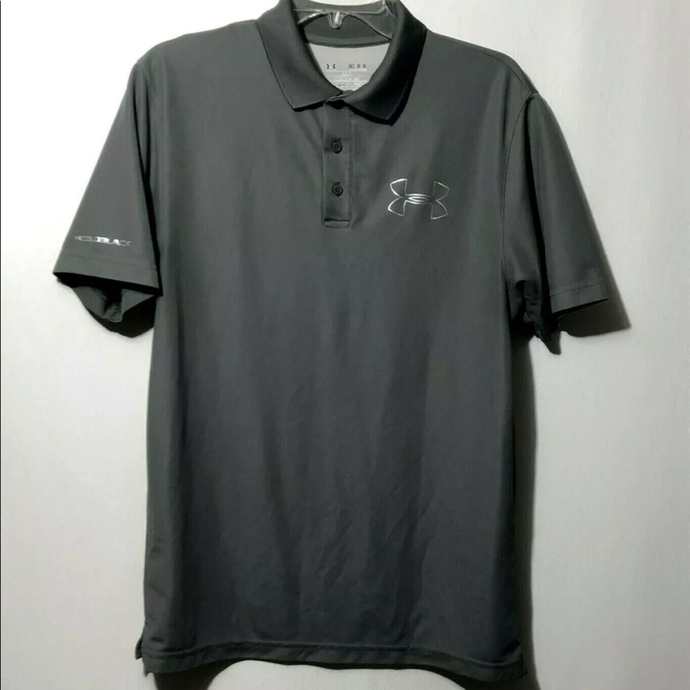 Under Armour M Short Sleeve Gray Athletic Polo